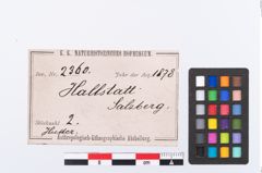 Etikett zu Keramikgefäß (NHMW-PRAE-002360)